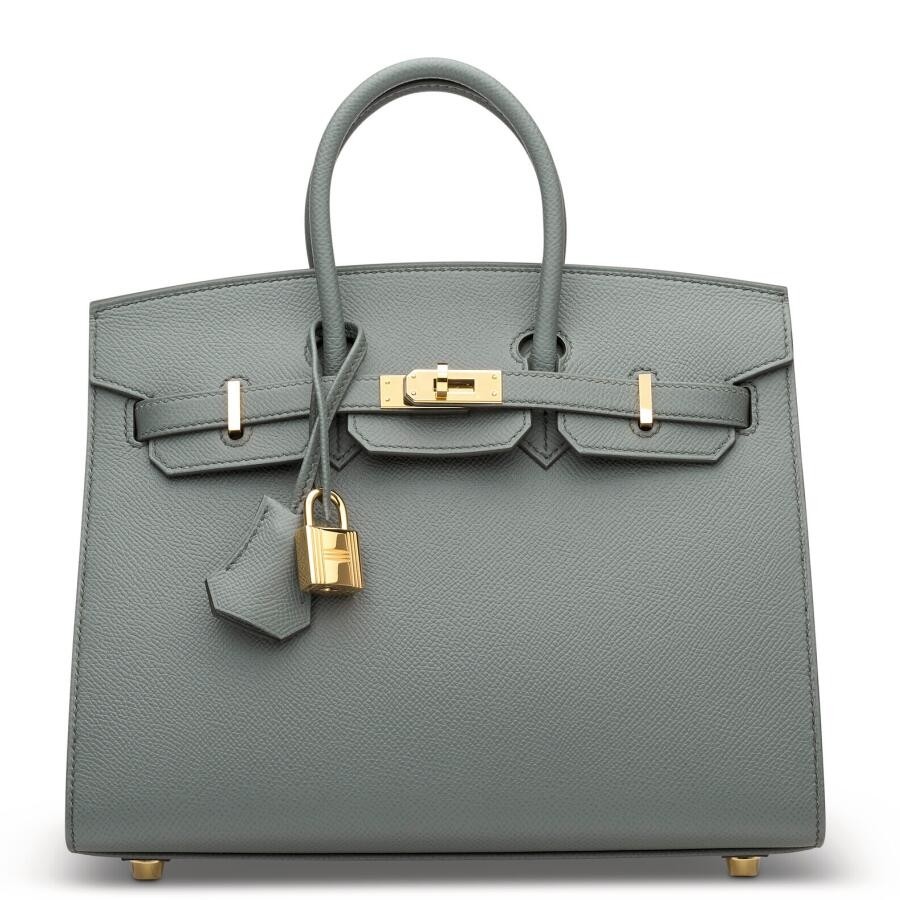 Hermes Birkin 25 Sellier Handmade Bag In Vert Amanda Epsom Calfskin