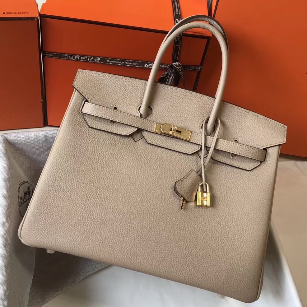 Hermes Argile Clemence Birkin 35cm Bag