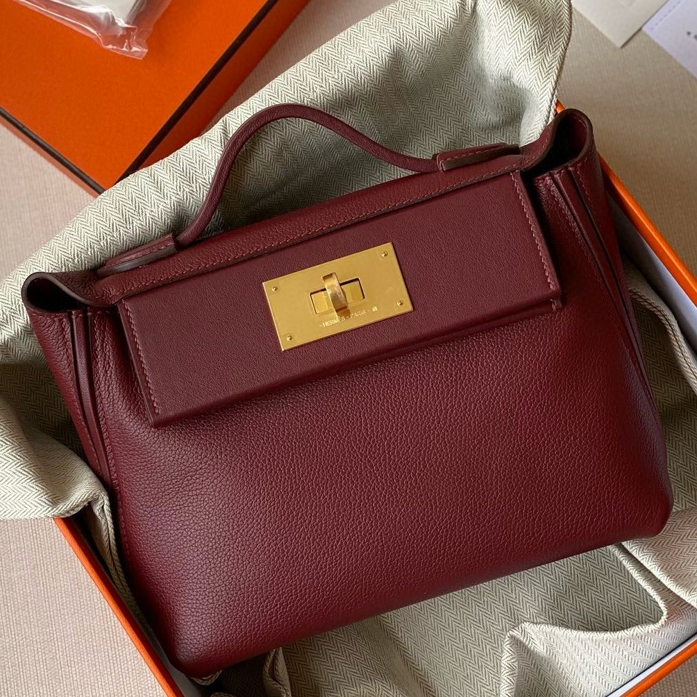 Hermes 24/24 Mini 21 Handmade Bag in Rouge H Evercolor Leather