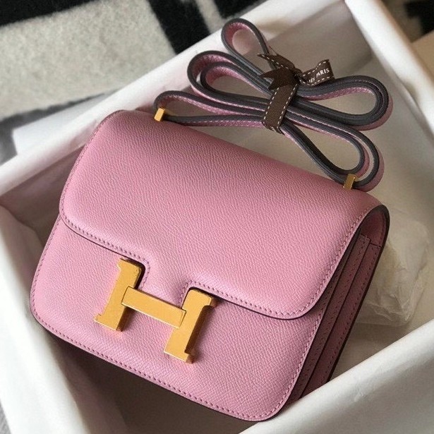 Hermes Mini Constance 18cm Epsom Mauve Sylvestre Bag