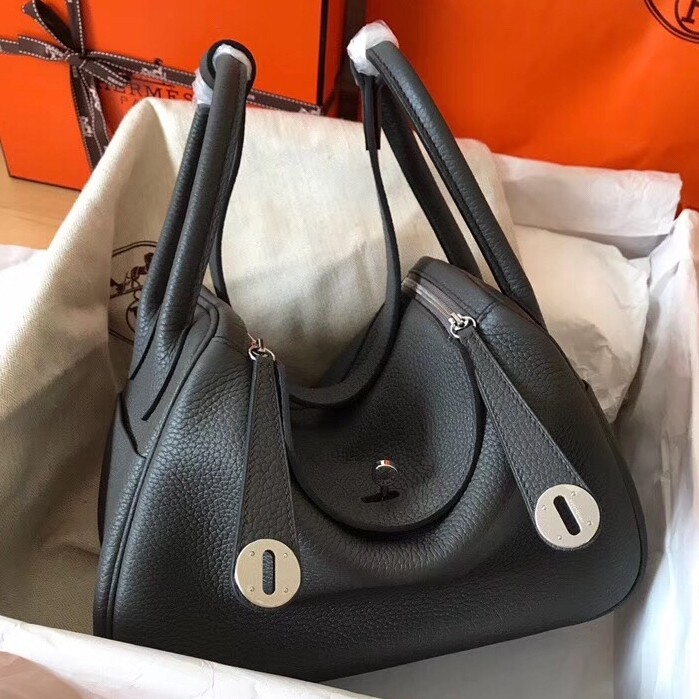 Hermes Vert Gris Lindy 30cm Clemence Handmade Bag