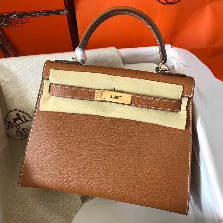 Hermes Gold Epsom Kelly 28cm Handmade Bag