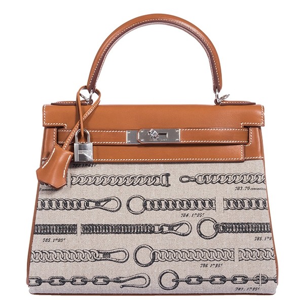 Hermes Kelly 28cm De Camp Dechainee Toile Bag