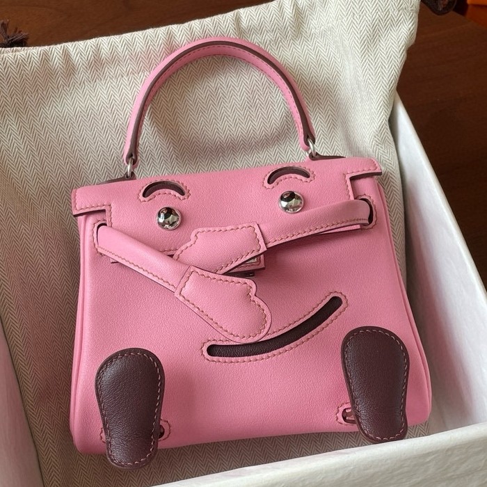 Hermes Kelly Doll Quelle Idole Bag in Pink Swift Calfskin